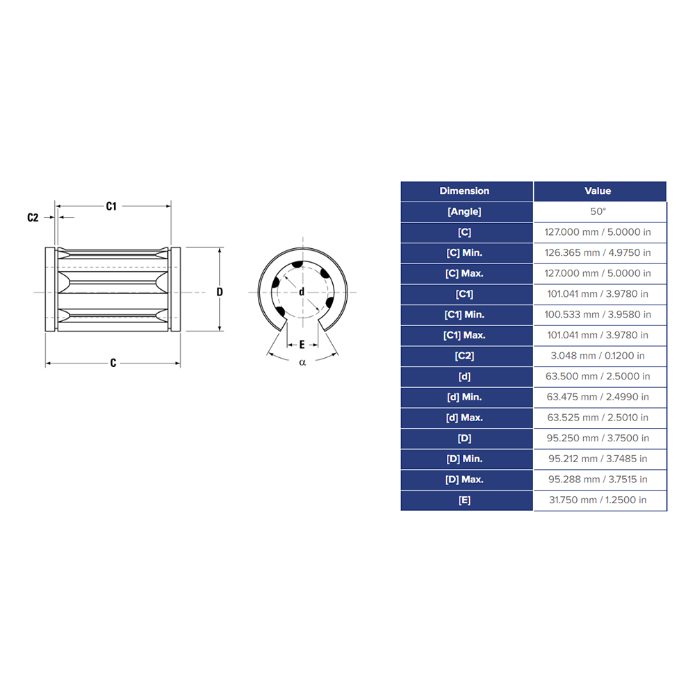 OPN406080 THOMSON BALL BUSHING<BR>OPN SERIES 2 1/2" OPEN LINEAR BEARING ADJUSTABLE 1380 LBF